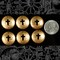 Hammered Disc with Cross Cut-Out Charms - Raw Brass - Set of Six - B-C82